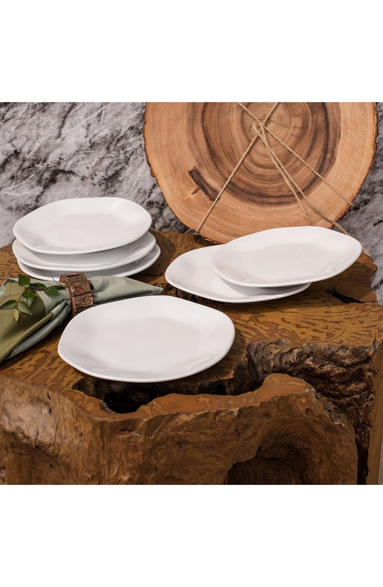 MANHATTAN COMFORT RYO 6 Medium 8.46" Salad Plates - White, Alternate, color, 