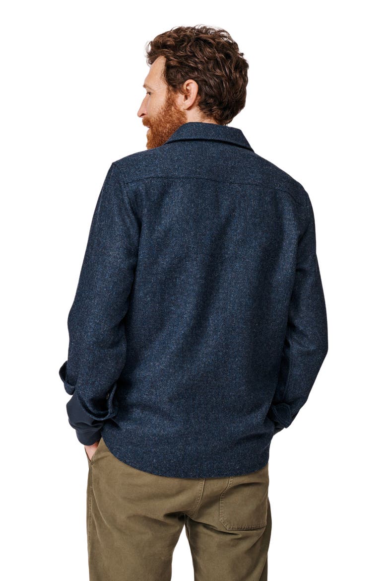 Ravendale Wool Shirt, Alternate, color, Navy Herringbone