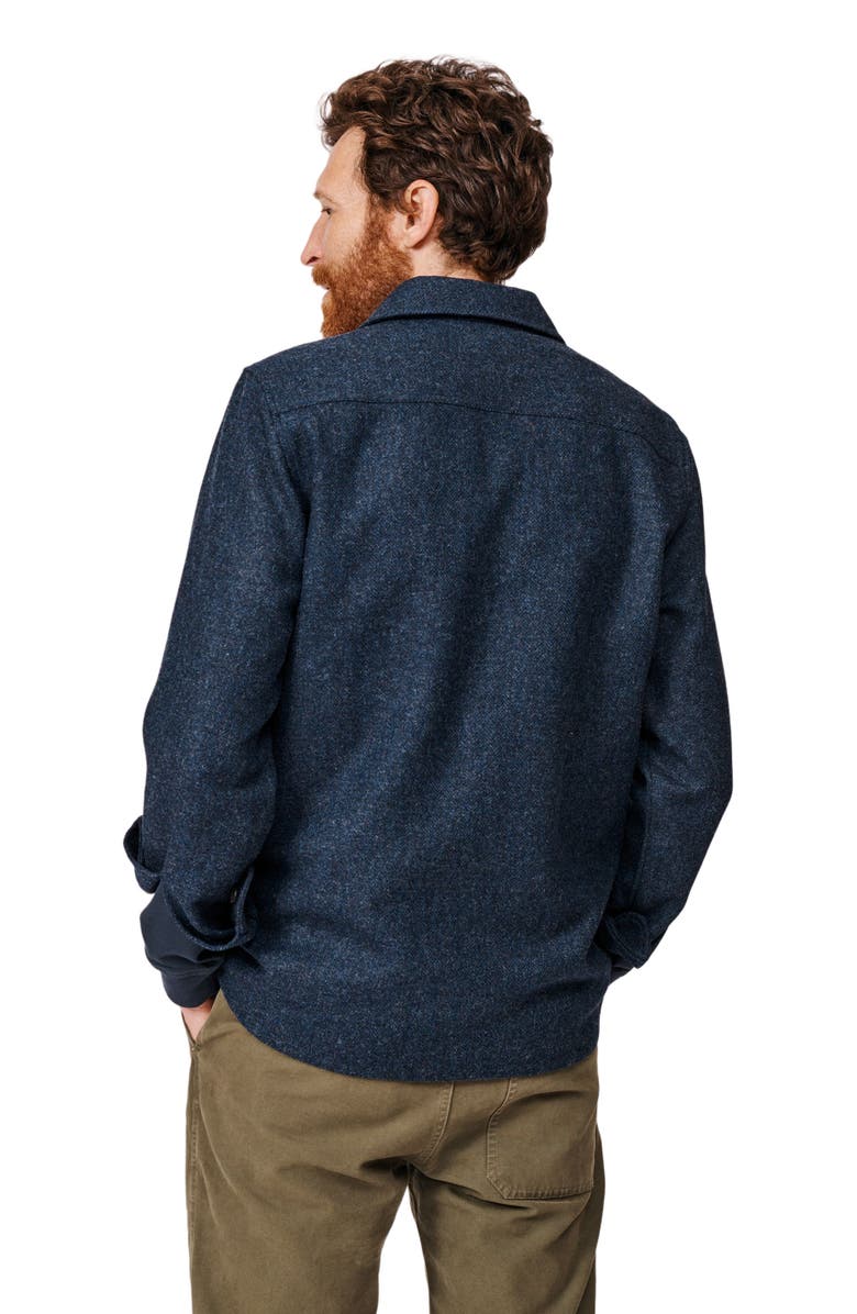 Aubin Ravendale Wool Shirt, Alternate, color, Navy Herringbone