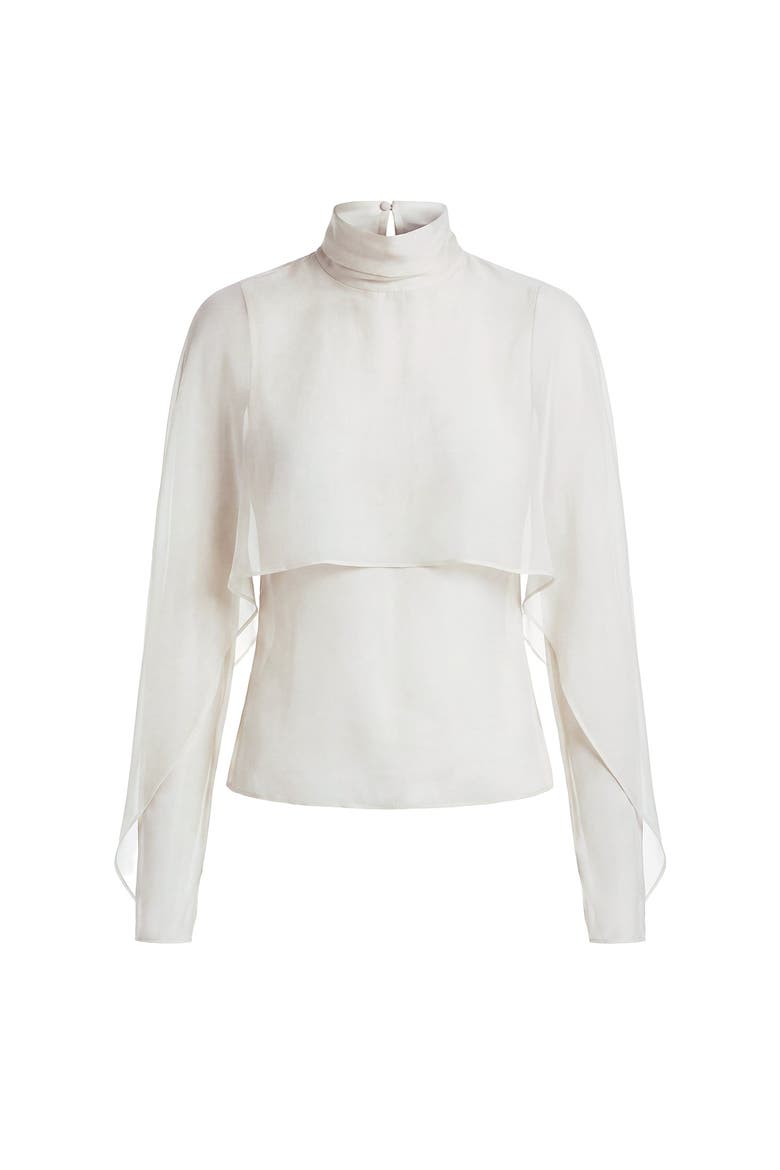 Dahlia Cape Blouse, Alternate, color, Pearl