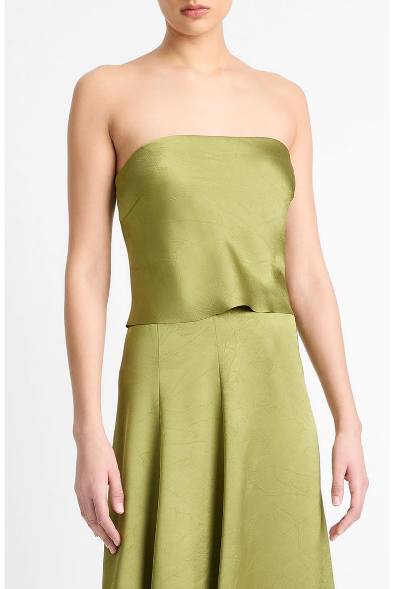 Detachable Strap Crop Satin Top, Main, color, HERBARIA