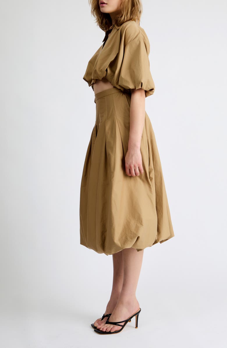 Extro & Vert Indie Bubble Hem Midi Skirt, Alternate, color, Toffee