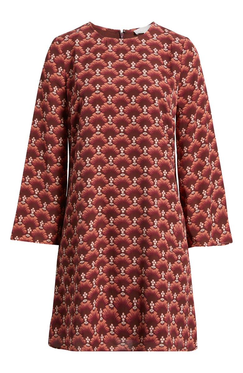 Chelsea28 Geo Print Shift Dress, Alternate, color, Brown Esme Fan