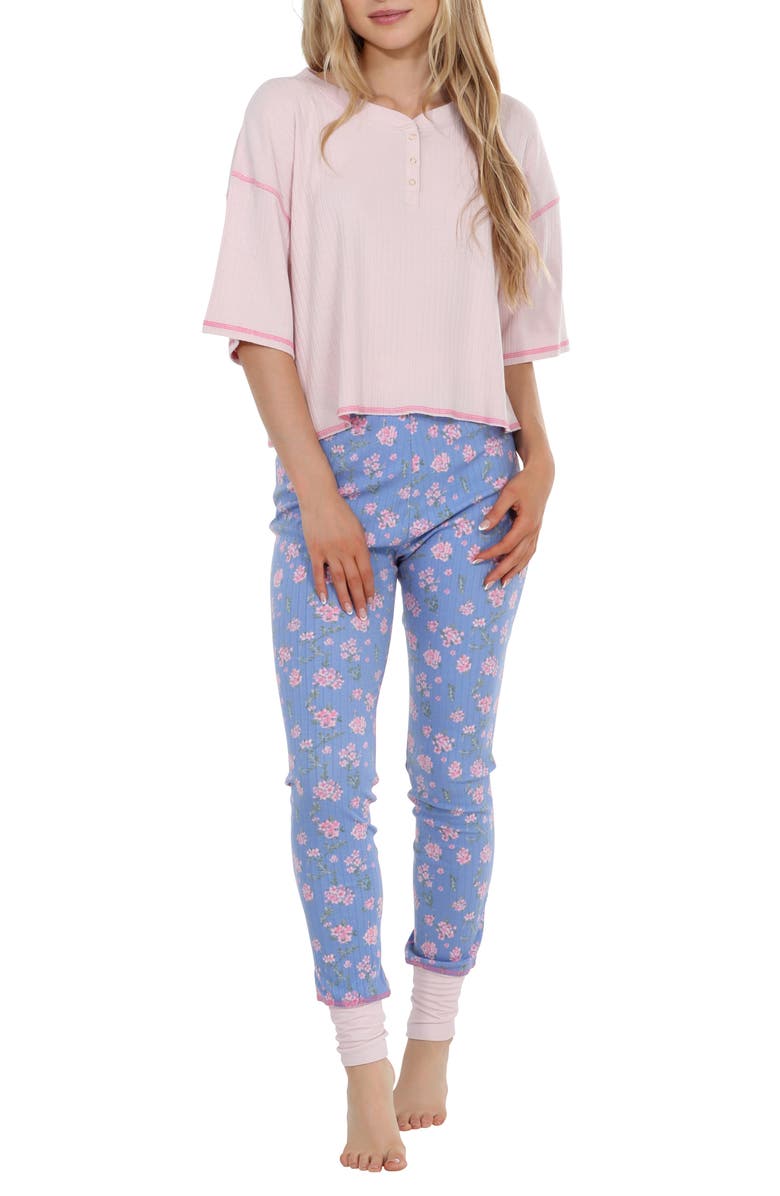 Honeydew Cuddle Crew Floral Pajamas, Main, color,