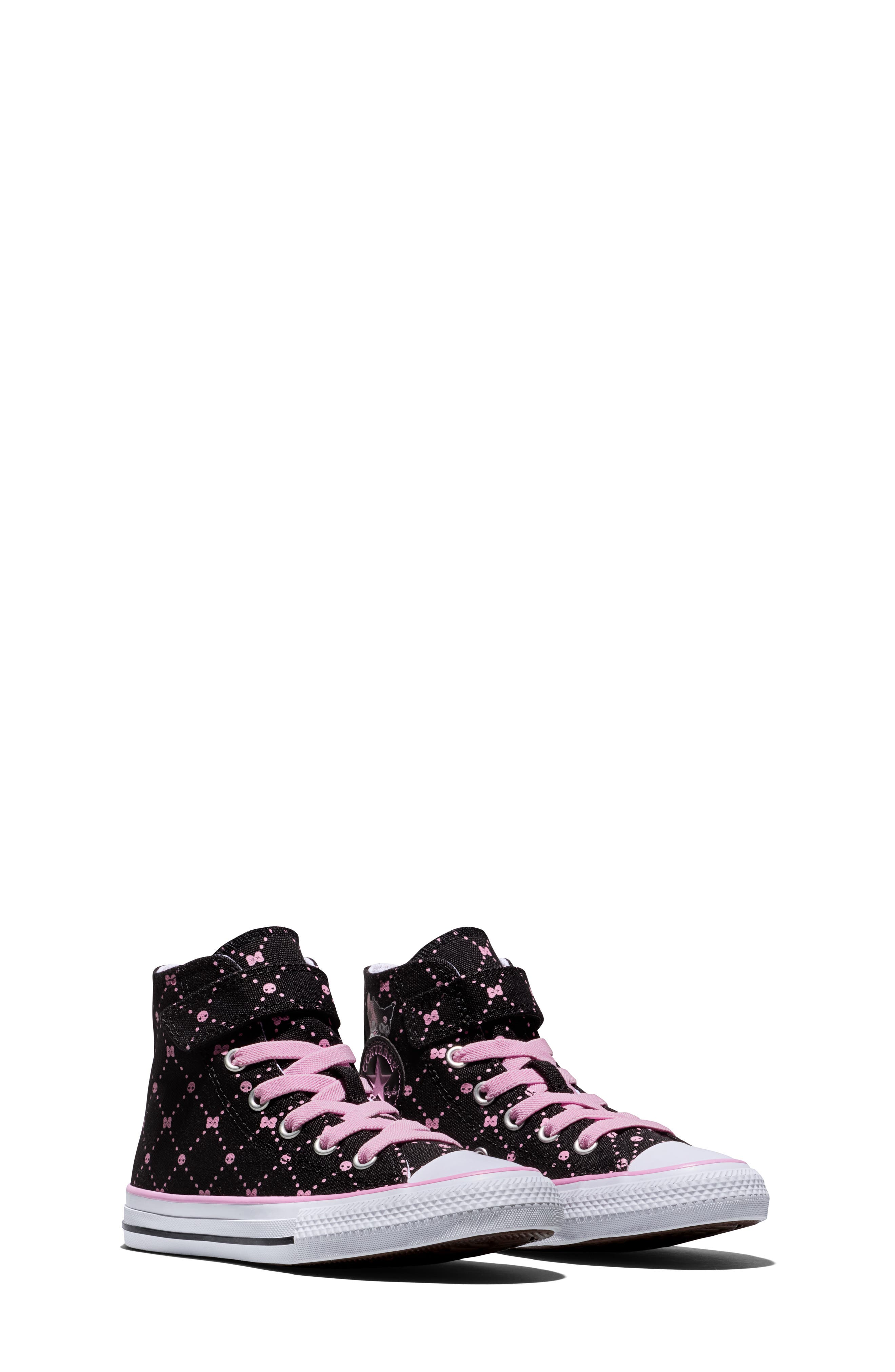 Kids' My Melody & Kuromi x Chuck Taylor All Star 1V High Top Sneaker, Alternate, color, BLACK/ PINK/ BROWN