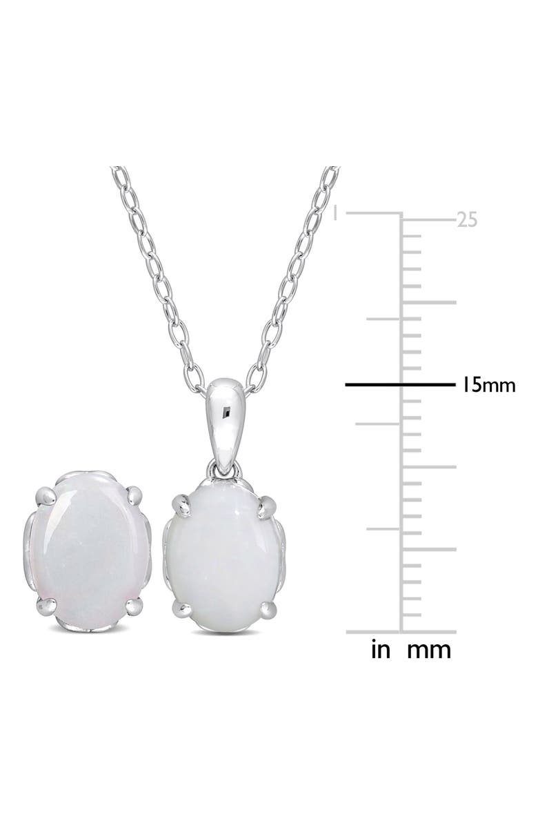 DELMAR Oval Opal Stud Earrings & Pendant Necklace Set, Alternate, color, White