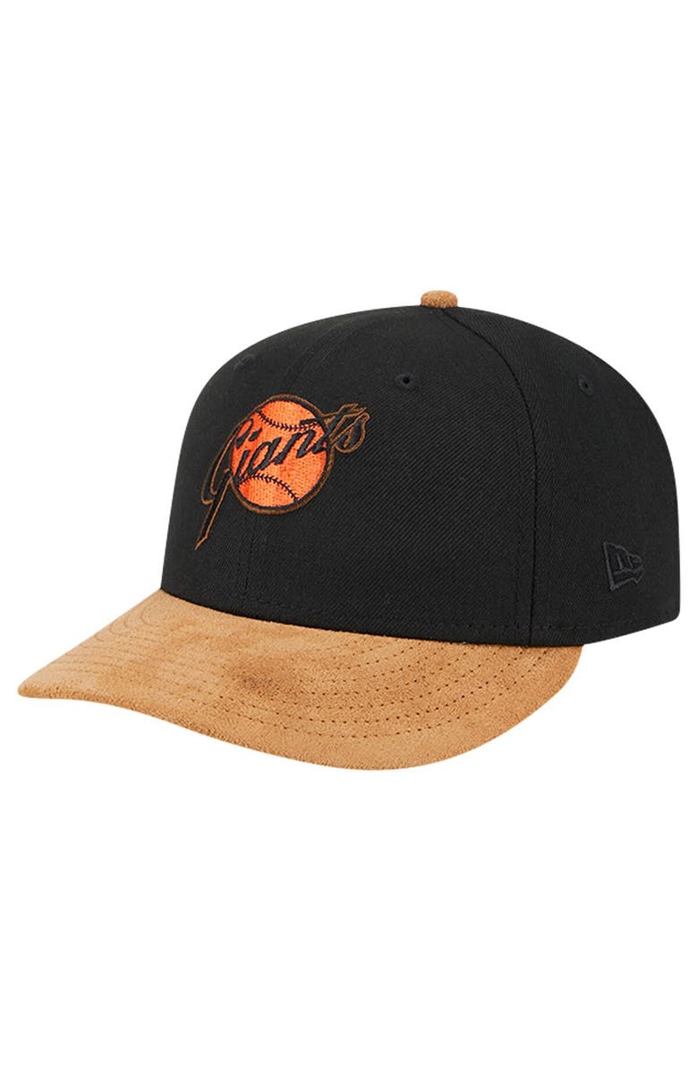 New Era Men's New Era Black San Francisco Giants Team Suede Visor Low Profile 59FIFTY Fitted Hat, Main, color, Black