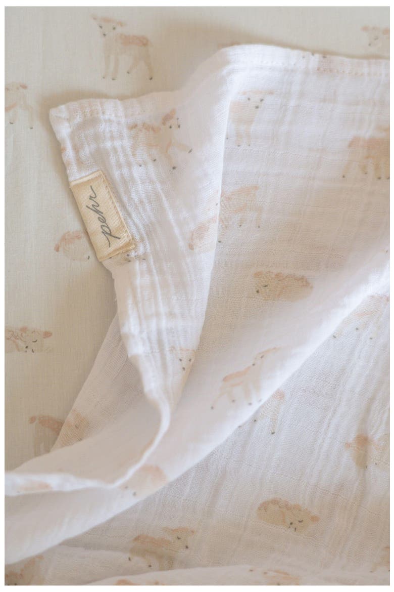 Organic Cotton Swaddle, Alternate, color, DEAR LAMB