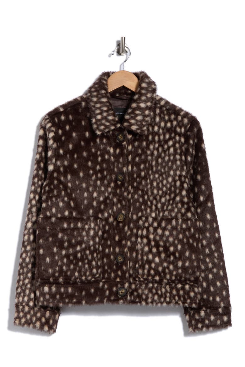 Bambi Faux Fur Jacket, Alternate, color, BROWN WHITE