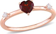 Julianna B. Garnet & White Topaz Stackable Ring 10k