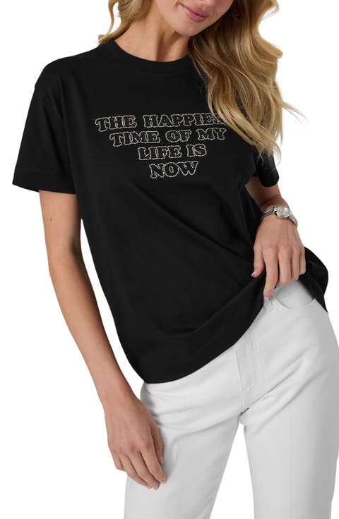 x Marilyn Monroe Embellished Slogan Graphic Tee