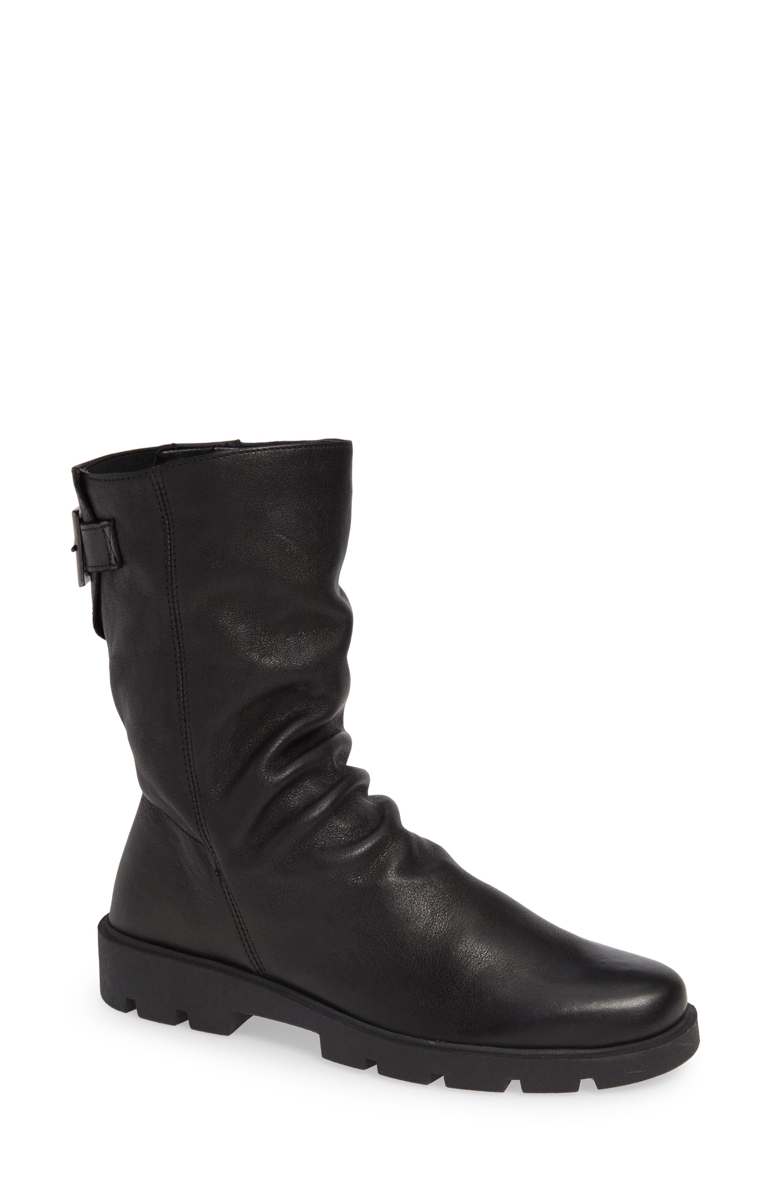 Movin Up Bootie, Main, color, BLACK LEATHER