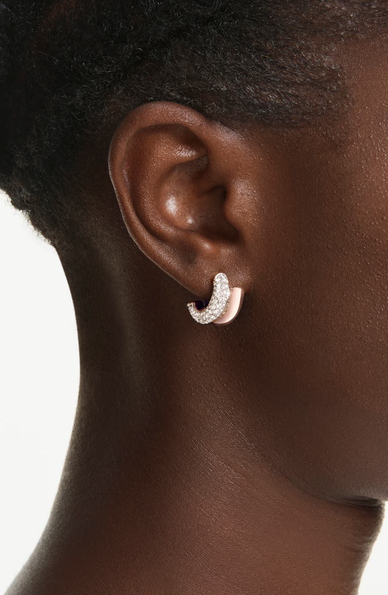 Swarovski Dextera Front/Back Hoop Earrings, Alternate, color, 