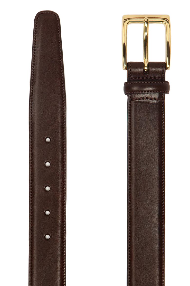 'Cortina' Leather Belt, Alternate, color, DARK BROWN