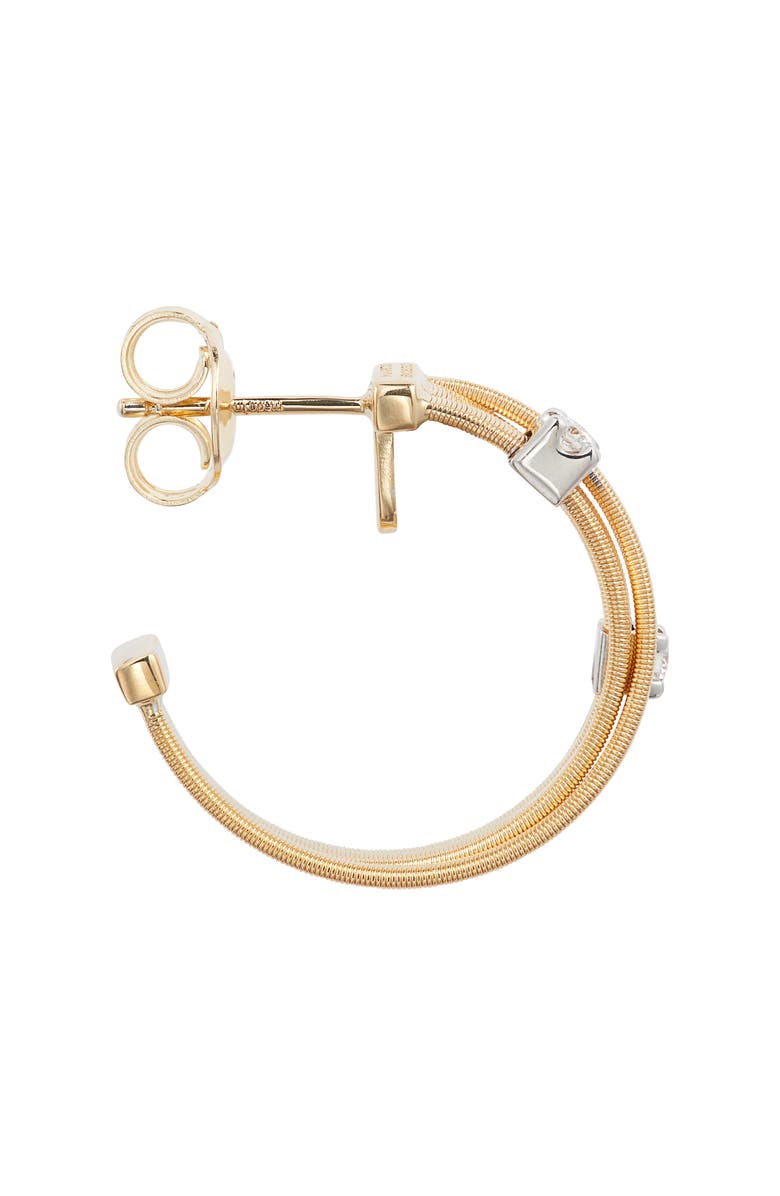 Marco Bicego Goa Coil & Diamond Triple Hoop Earrings, Alternate, color, Yellow/ White Gold