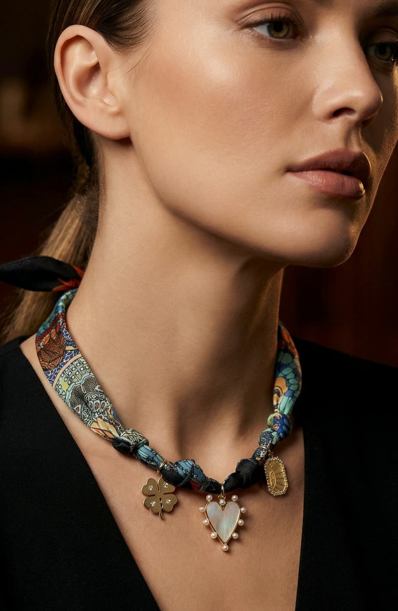 MacRae & Co. Addy Scarf Charm Necklace, Alternate, color, Gold Multi