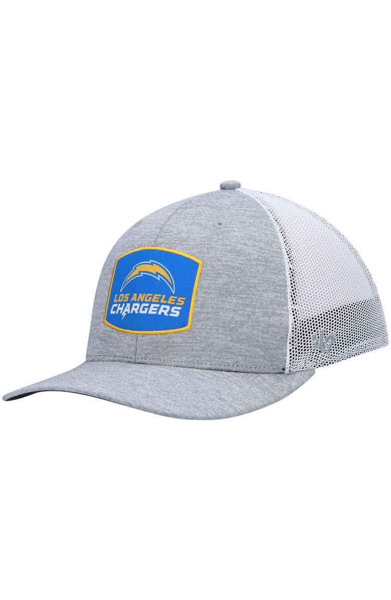 '47 Men's '47 Heathered Gray/White Los Angeles Chargers Motivator Flex Hat, Main, color, 