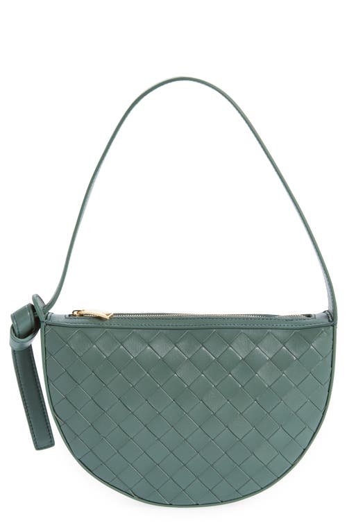 Bottega Veneta Mini Knot Intrecciato Shoulder Bag in Aloe/Gold at Nordstrom