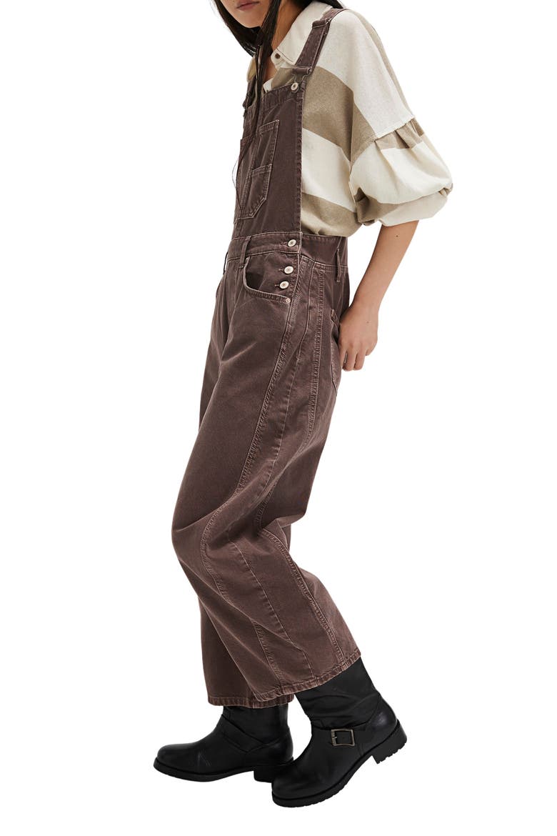 Good Luck Denim Overalls, Alternate, color, CHOCOLATE MOUSSE