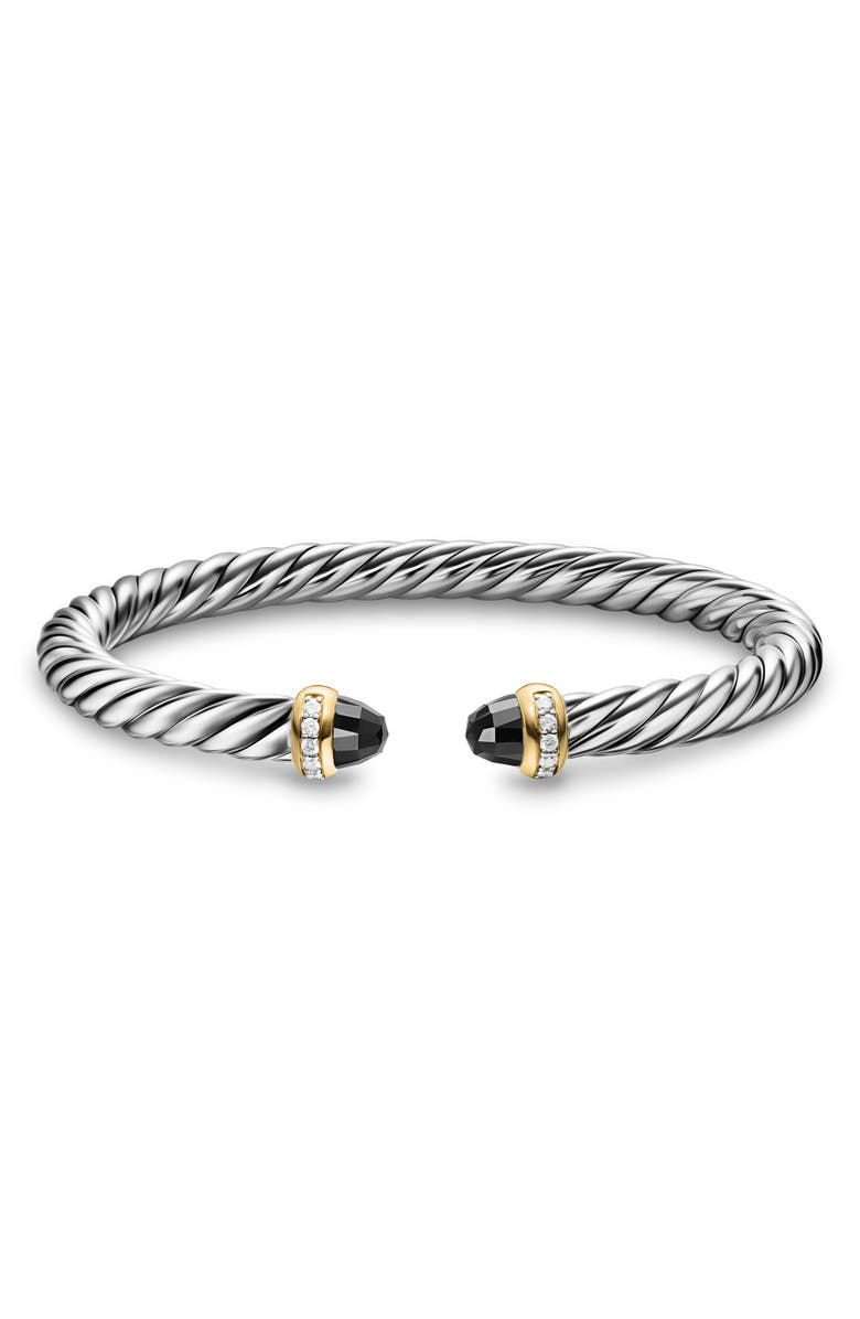 David Yurman Cable Flex Bracelet with Black Onyx & Diamonds, Alternate, color, Silver Pave