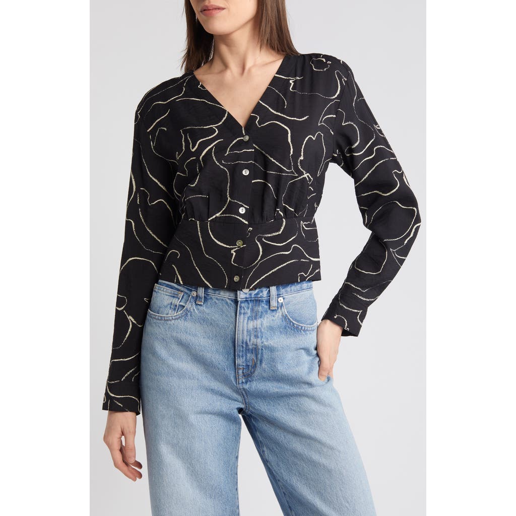MADEWELL MADEWELL LUSTERWEAVE V-NECK BUTTON-FRONT SHIRT