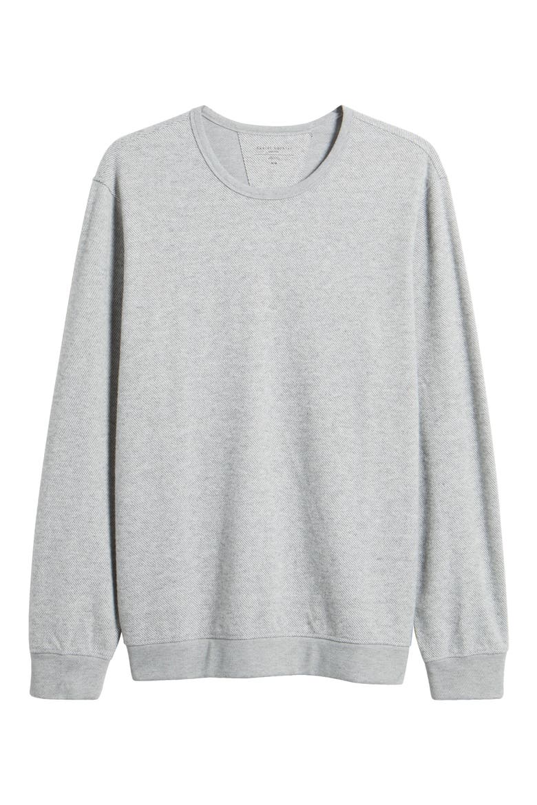Brushed Twill Crewneck Sweatshirt, Alternate, color, GREY