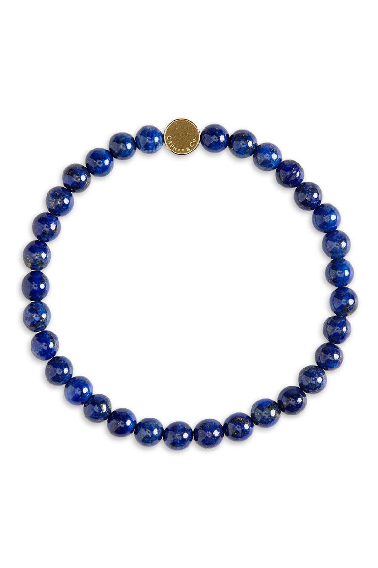 Men's Stone Bead Bracelet, Main, color, DARK BLUE