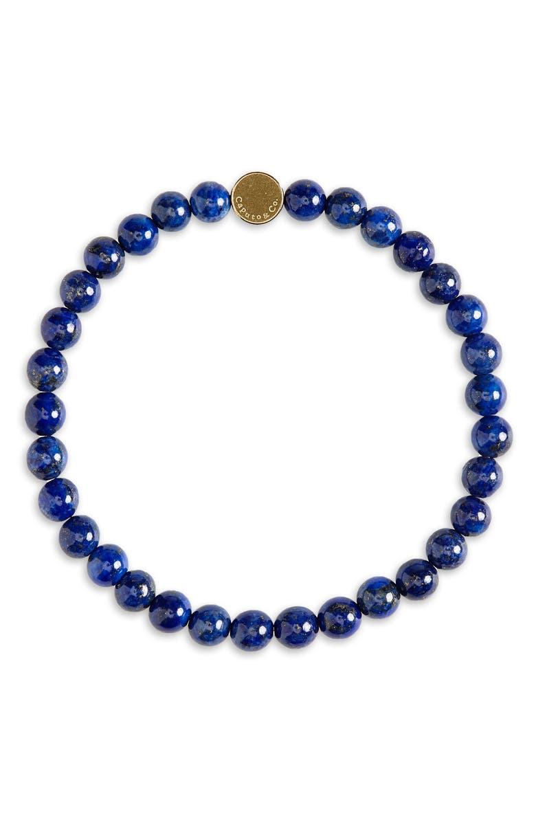 Caputo & Co. Men's Stone Bead Bracelet, Main, color, Lapis Lazuli