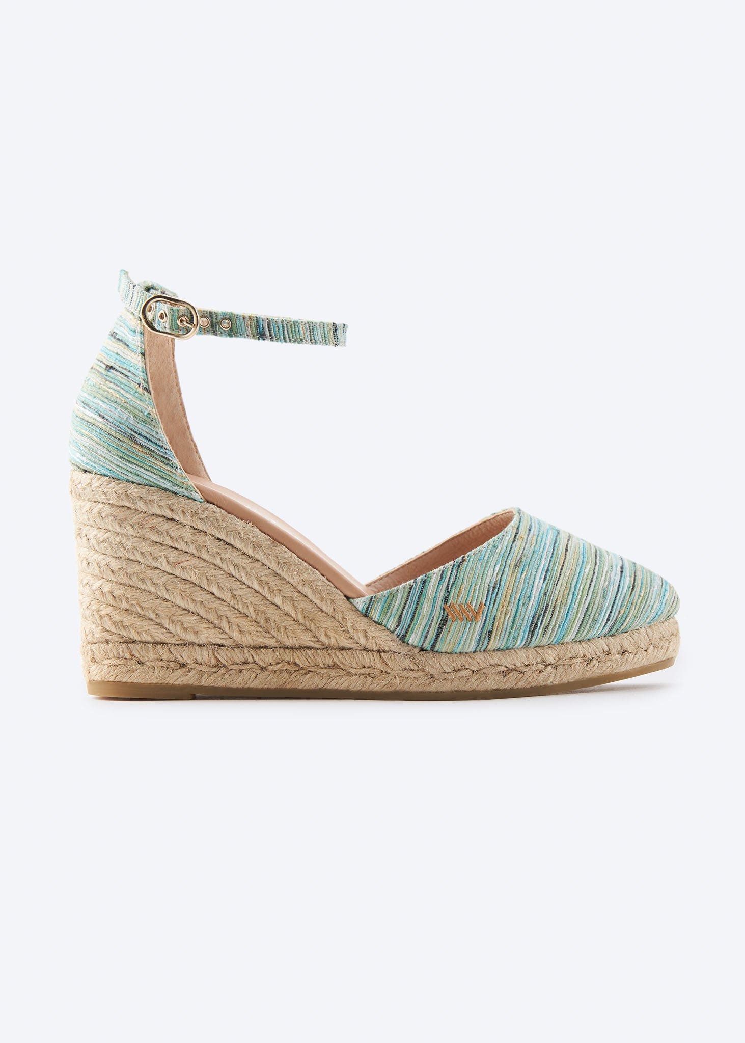 VISCATA Estartit Canvas Espadrille Wedges, Main, color, Multicolor Blue