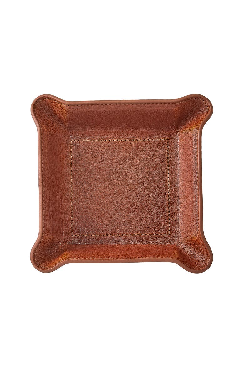 Small Leather Valet Tray, Alternate, color, Cognac