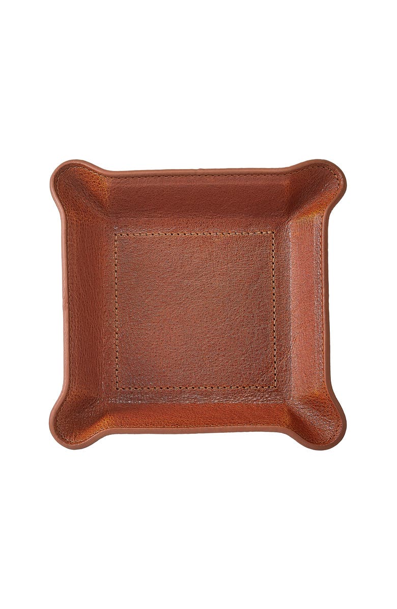 Graphic Image Small Leather Valet Tray, Alternate, color, Cognac