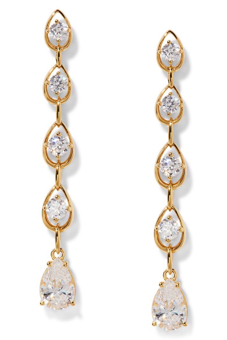 It Girl Linear Drop Earrings, Main, color, GOLD