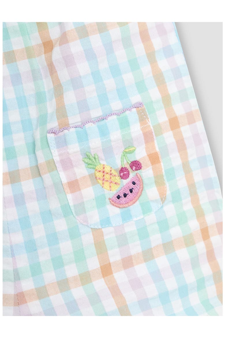 Fruit Embroidered Cotton Romper, Alternate, color, BLUE/ YELLOW