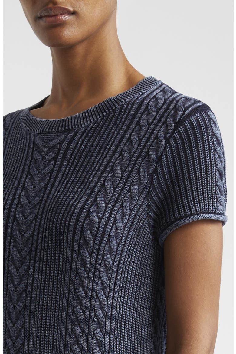 Stonewash Cable Cotton Sweater Dress, Alternate, color, MIDNIGHT