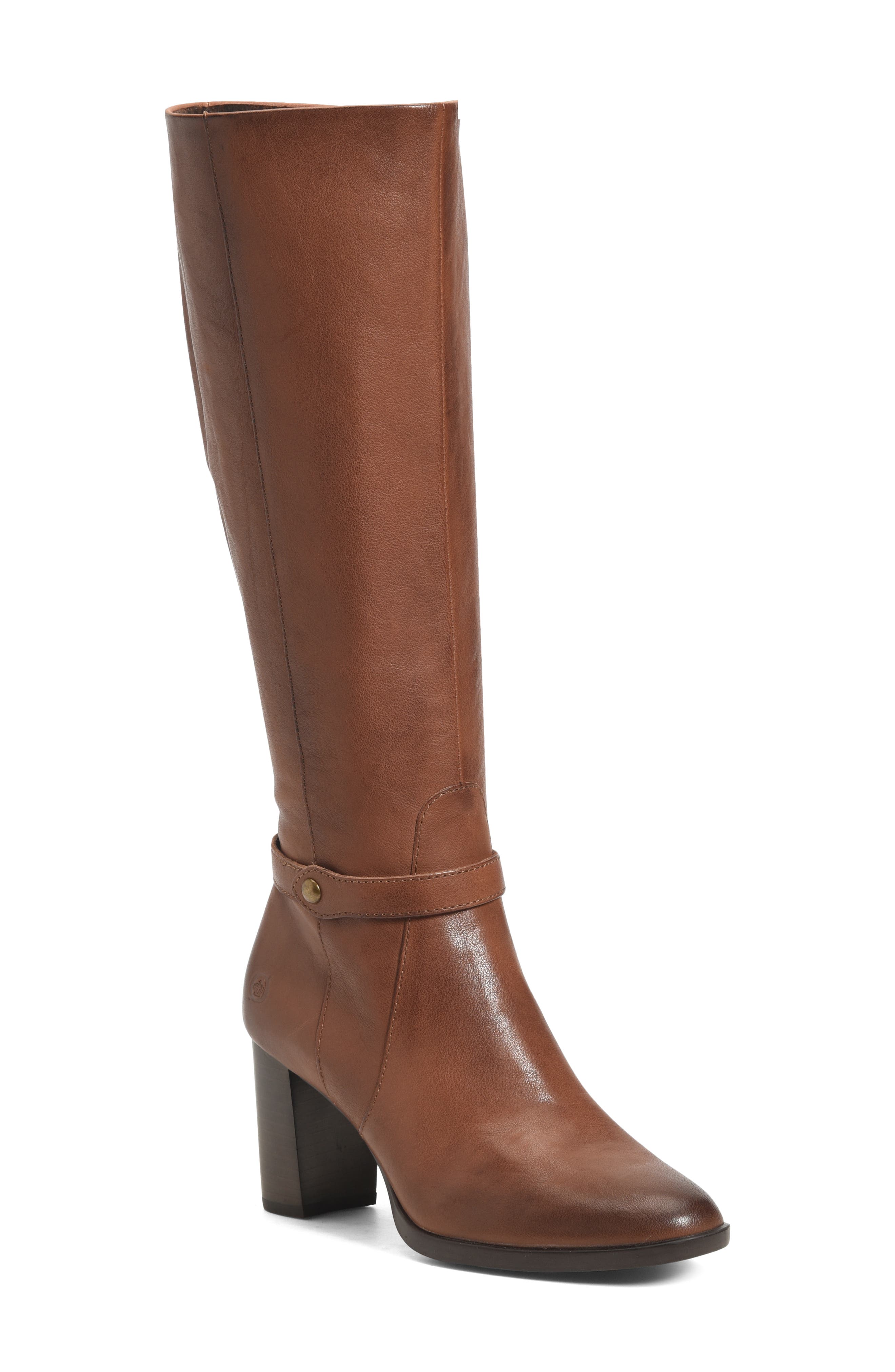 Ellendale Knee High Boot, Main, color, BROWN LEATHER
