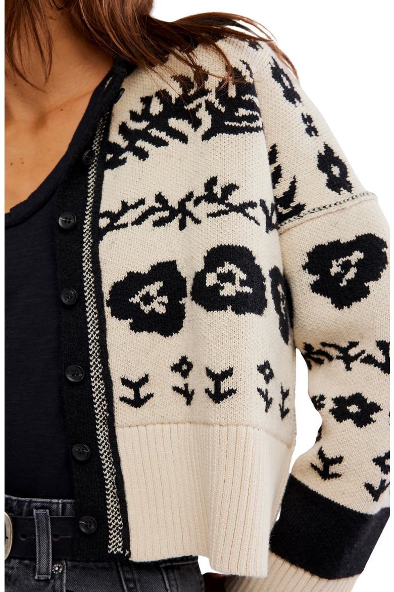Shelby Floral Jacquard Cardigan, Alternate, color, NEUTRAL COMBO