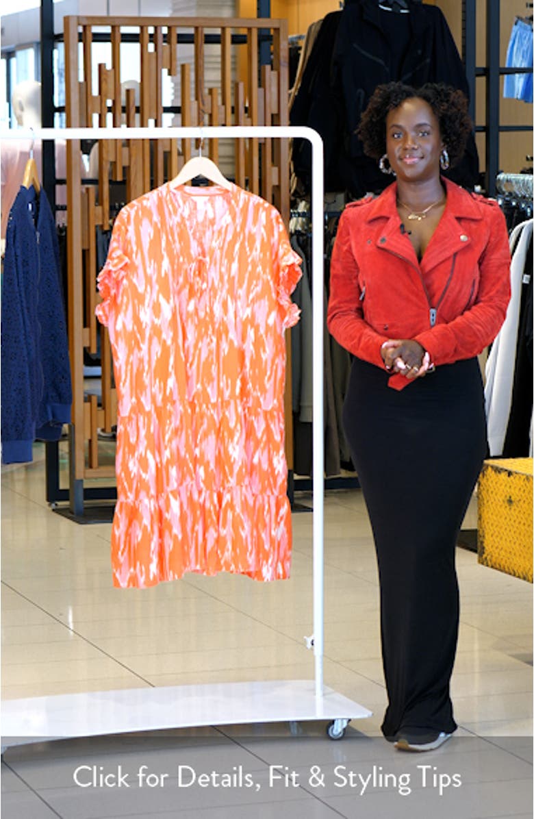 Pintuck Tiered Linen Blend Shift Dress, sales video thumbnail