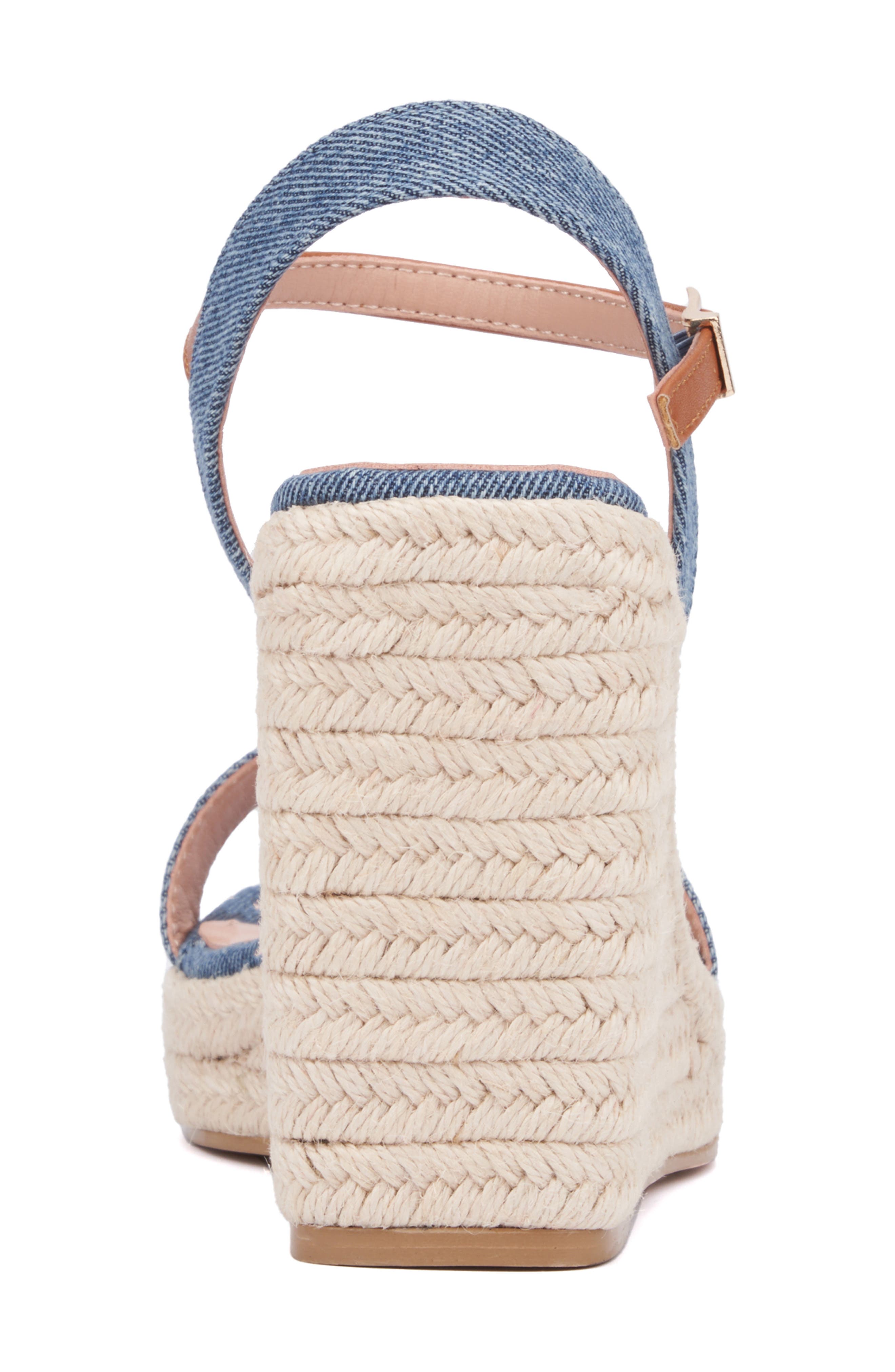 NEW YORK AND COMPANY Unita Espadrille Platform Wedge Sandal, Alternate, color, Blue/Tan