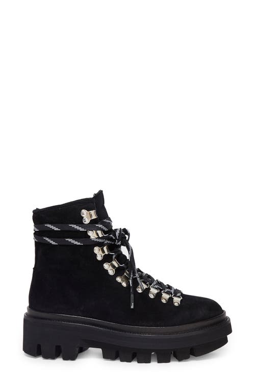 Allsaints Wanda Genuine Shearling Lug Sole Combat Boot