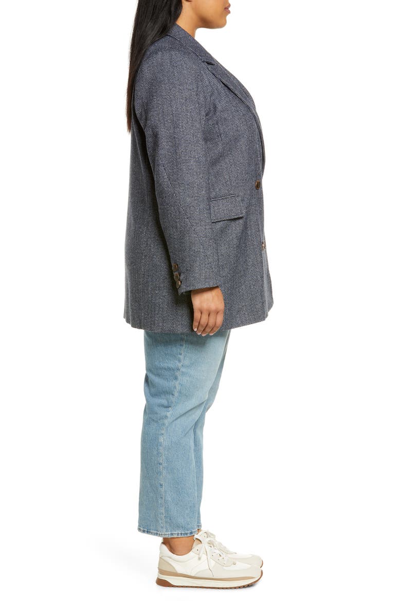 Double Breasted Blazer, Alternate, color, NAVY HERRINGBONE DONAGAL