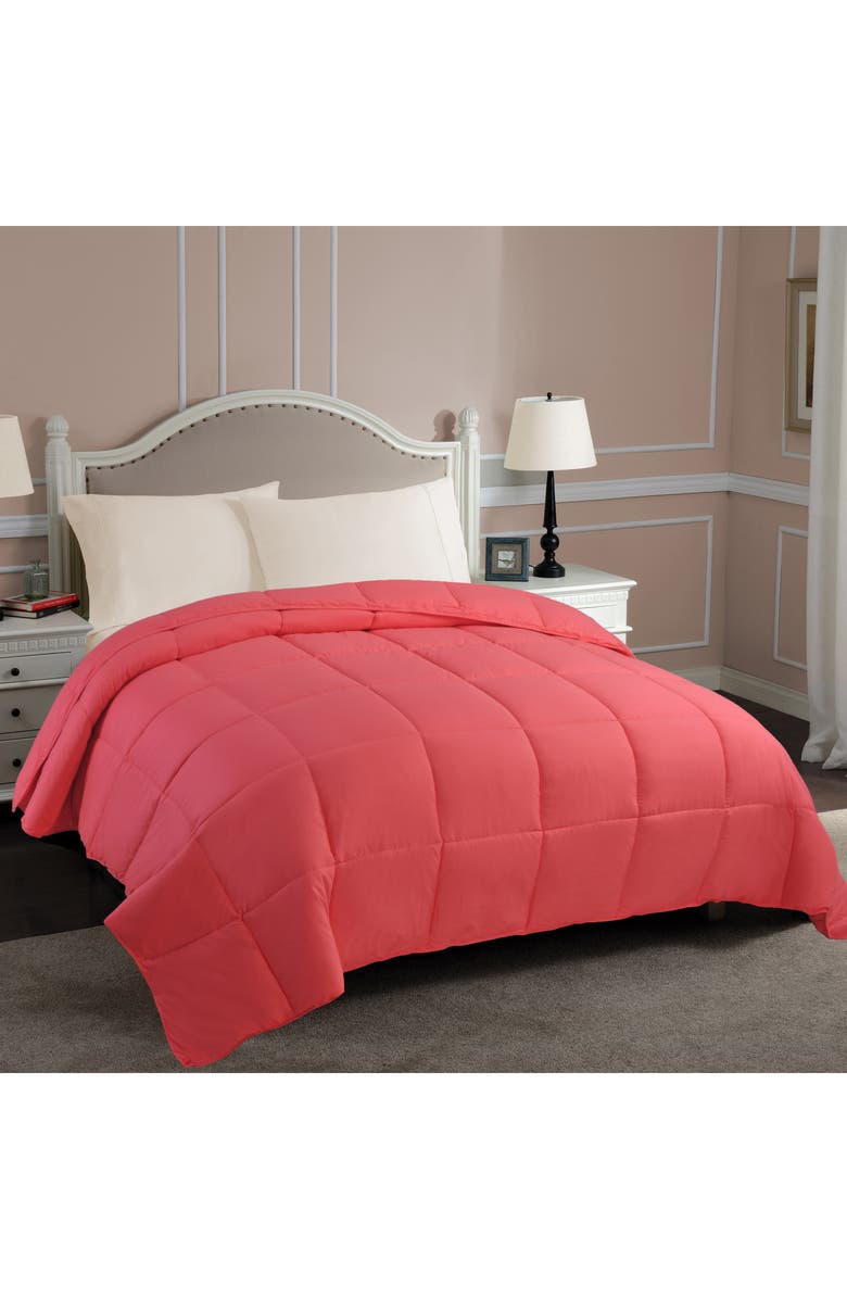 Superior Classic All-Season Reversible Down Alternative Comforter, Alternate, color, Coral