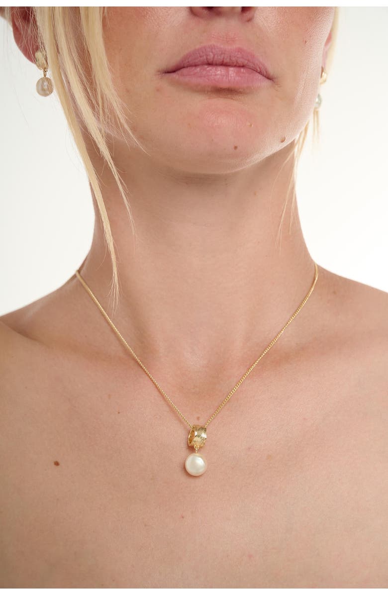 TUTTI Freshwater Pearl Necklace, Alternate, color, Gold