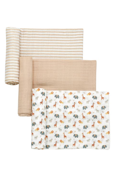 3-Pack Cotton Muslin Blankets