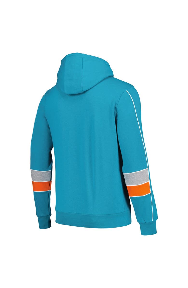 STARTER Men's Starter Aqua Miami Dolphins Captain Pullover Hoodie, Alternate, color, Aqua