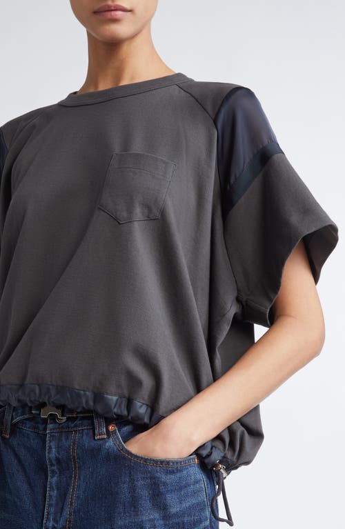 Sacai X Thomas Mason Paneled Mixed Media T-shirt