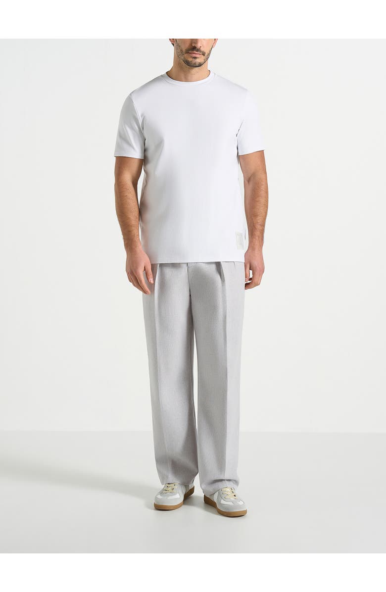Manière De Voir Pierre Relaxed Fit Textured Pleated Tailored Trousers, Alternate, color, Light Grey