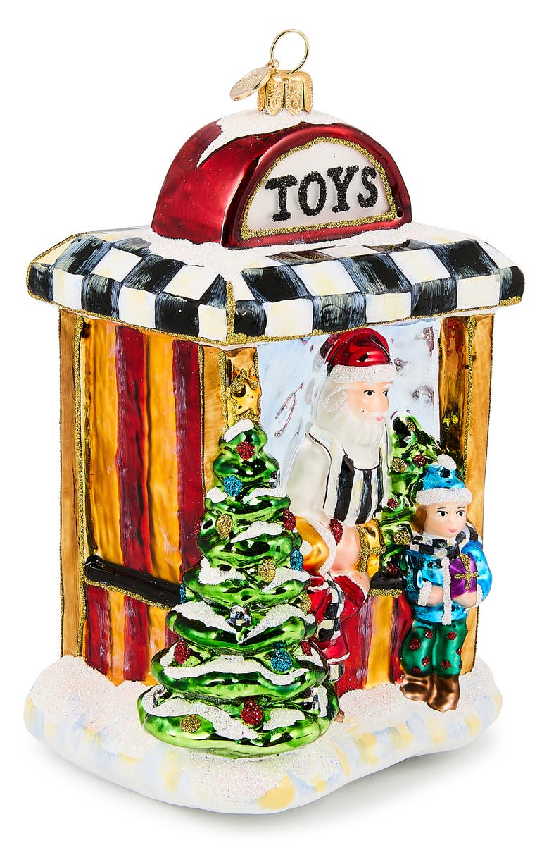 MACKENZIE CHILDS Santa's Toy Store Glass Ornament, Alternate, color, Gold