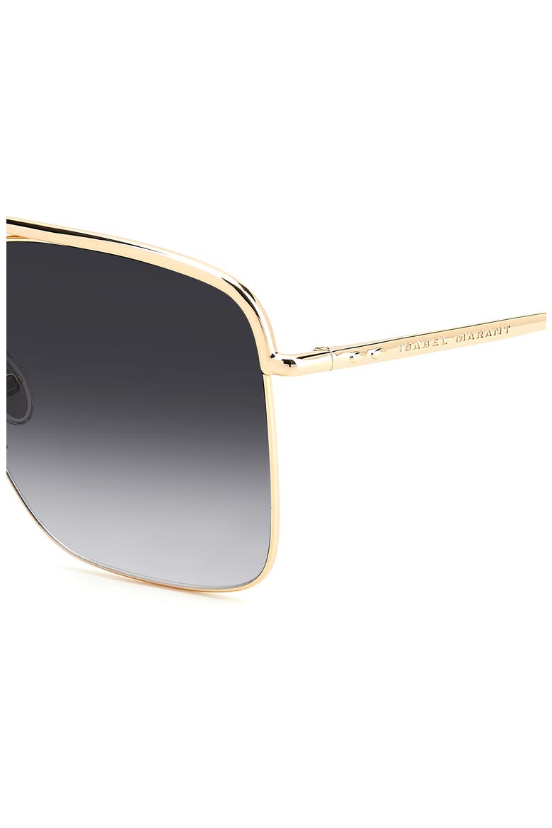 Wild Metal 62mm Gradient Oversize Rectangular Sunglasses, Alternate, color, ROSE GOLD/ GREY SHADED