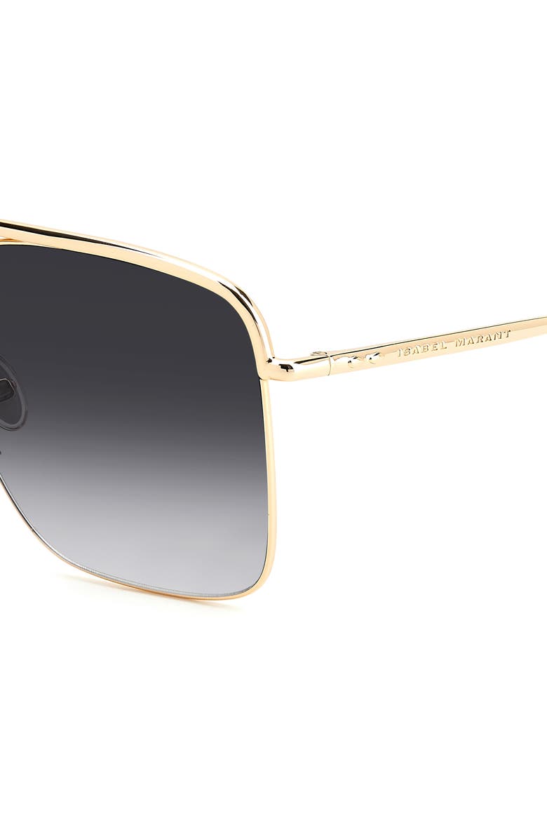 Isabel Marant Wild Metal 62mm Gradient Oversize Rectangular Sunglasses, Alternate, color, Rose Gold/ Grey Shaded