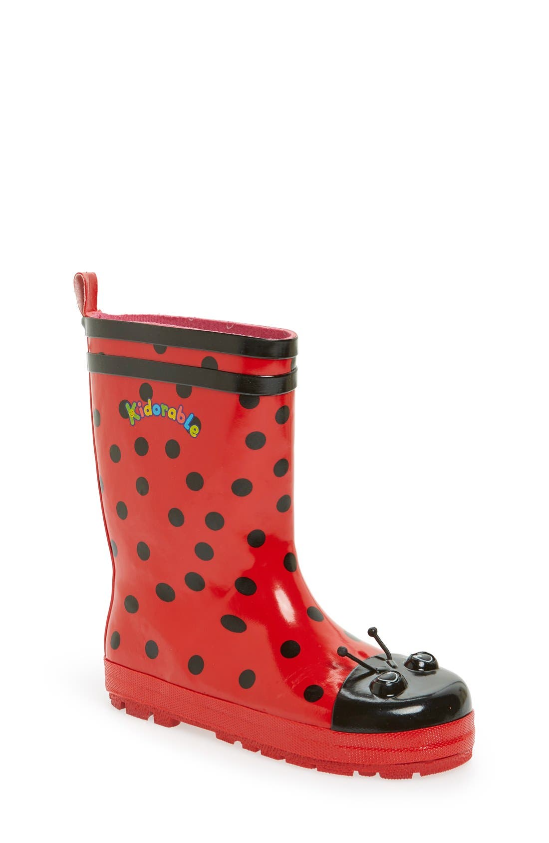 Kidorable 'Ladybug' Waterproof Rain Boot, Main, color, 